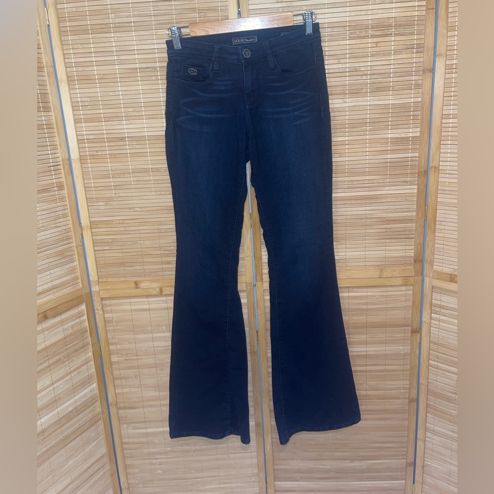 Vintage Guess Y2K dark denim flared jeans pants stretchy womans size 26